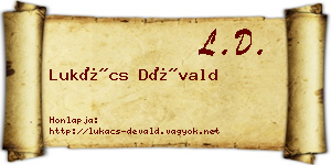 Lukács Dévald névjegykártya